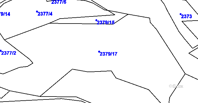 Parcela st. 2379/17 v KÚ Trnava u Zlína, Katastrální mapa