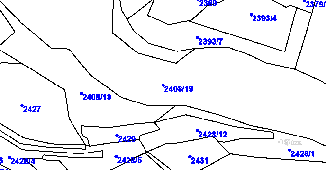 Parcela st. 2408/19 v KÚ Trnava u Zlína, Katastrální mapa