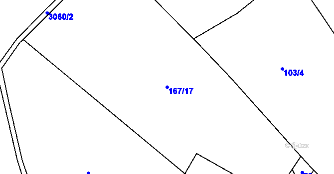 Parcela st. 167/17 v KÚ Trnava u Zlína, Katastrální mapa