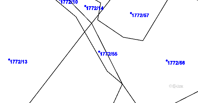 Parcela st. 1772/55 v KÚ Trnava u Zlína, Katastrální mapa