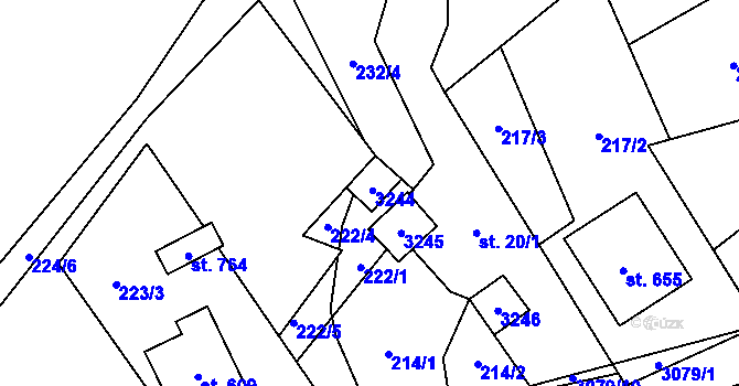 Parcela st. 17 v KÚ Trnava u Zlína, Katastrální mapa