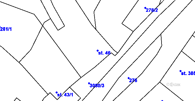 Parcela st. 46 v KÚ Trnava u Zlína, Katastrální mapa