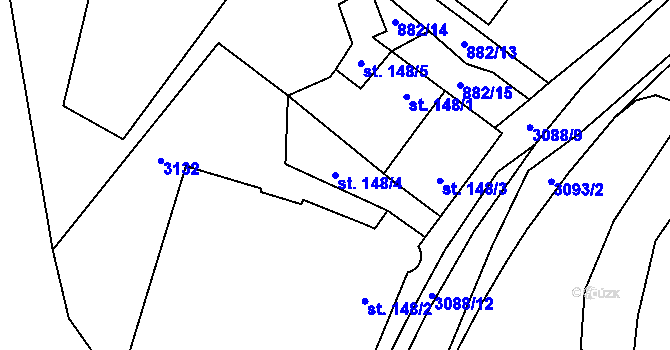 Parcela st. 148/4 v KÚ Trnava u Zlína, Katastrální mapa