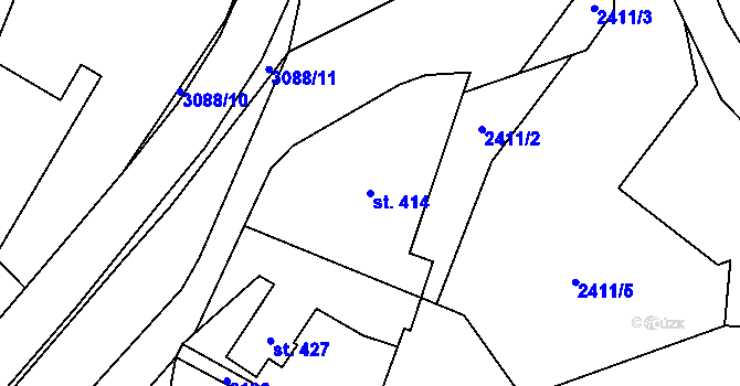 Parcela st. 414 v KÚ Trnava u Zlína, Katastrální mapa