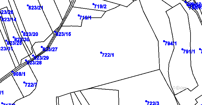 Parcela st. 722/1 v KÚ Trnava u Zlína, Katastrální mapa