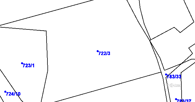 Parcela st. 722/3 v KÚ Trnava u Zlína, Katastrální mapa
