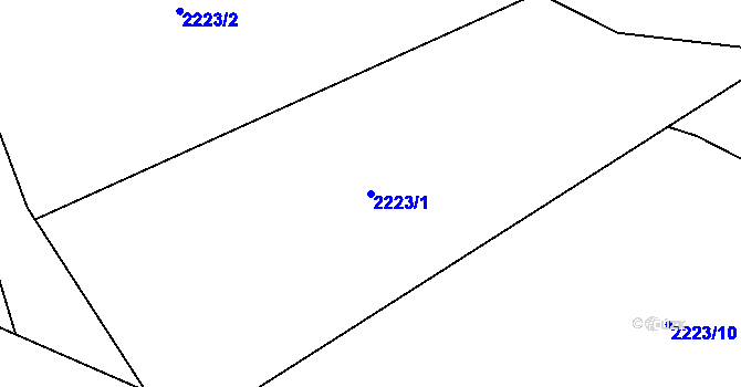 Parcela st. 2223/1 v KÚ Trnava u Zlína, Katastrální mapa