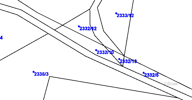 Parcela st. 2332/10 v KÚ Trnava u Zlína, Katastrální mapa