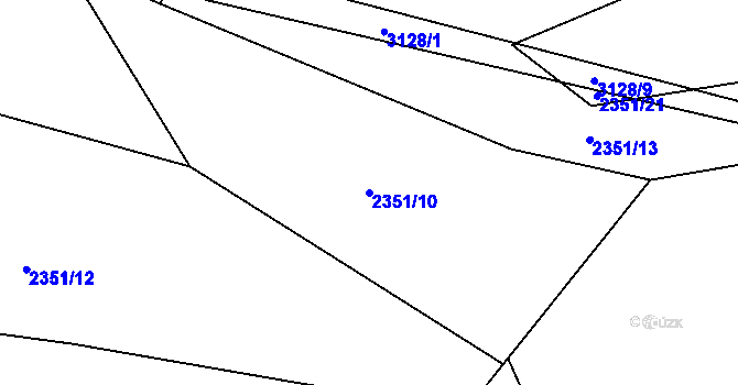 Parcela st. 2351/10 v KÚ Trnava u Zlína, Katastrální mapa
