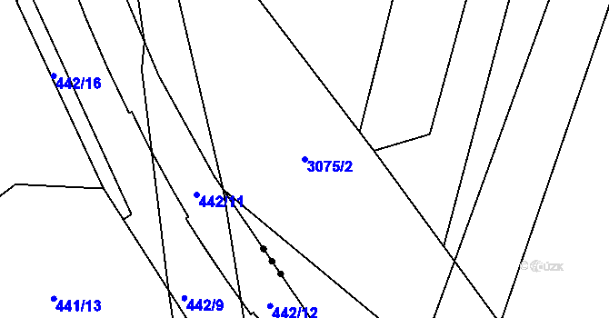 Parcela st. 3075/2 v KÚ Trnava u Zlína, Katastrální mapa
