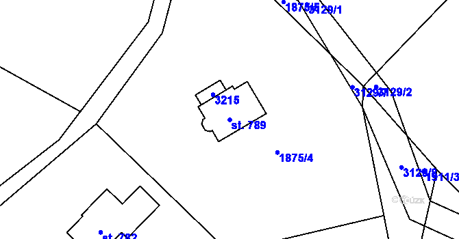 Parcela st. 789 v KÚ Trnava u Zlína, Katastrální mapa