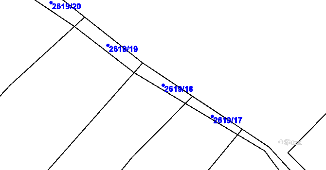 Parcela st. 2619/18 v KÚ Trnava u Zlína, Katastrální mapa