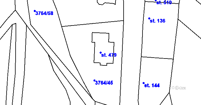 Parcela st. 479 v KÚ Trnava u Třebíče, Katastrální mapa