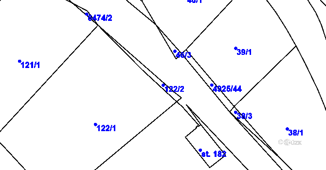 Parcela st. 122/2 v KÚ Trnava u Třebíče, Katastrální mapa