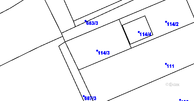 Parcela st. 114/3 v KÚ Trnávka u Nového Jičína, Katastrální mapa