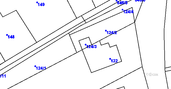 Parcela st. 124/3 v KÚ Trnávka u Nového Jičína, Katastrální mapa