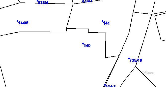 Parcela st. 140 v KÚ Trnávka u Nového Jičína, Katastrální mapa