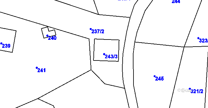 Parcela st. 243/3 v KÚ Trnávka u Nového Jičína, Katastrální mapa