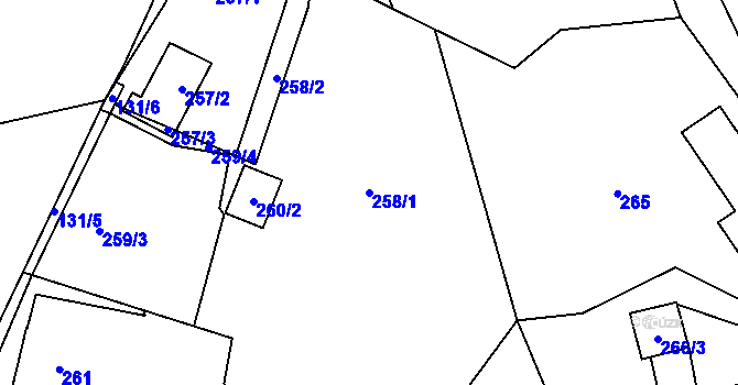 Parcela st. 258/1 v KÚ Trnávka u Nového Jičína, Katastrální mapa