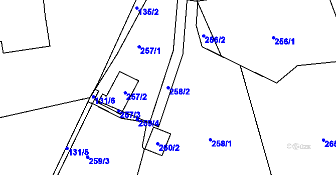 Parcela st. 258/2 v KÚ Trnávka u Nového Jičína, Katastrální mapa