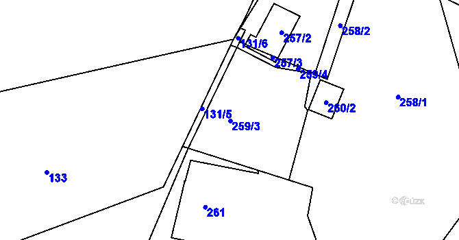 Parcela st. 259 v KÚ Trnávka u Nového Jičína, Katastrální mapa