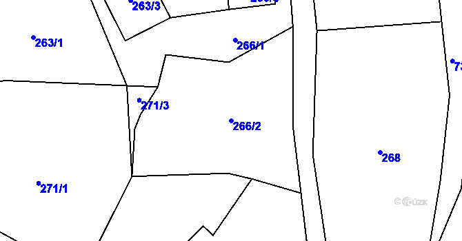 Parcela st. 266/2 v KÚ Trnávka u Nového Jičína, Katastrální mapa