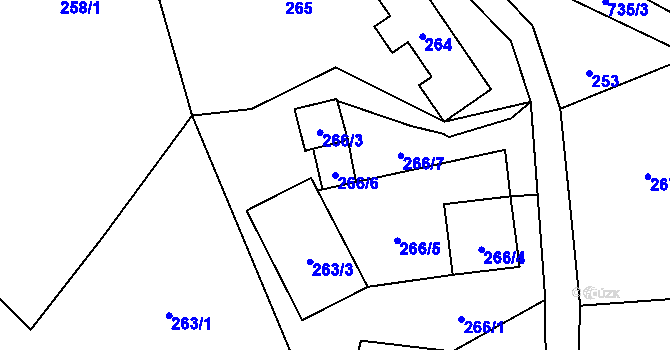 Parcela st. 266/6 v KÚ Trnávka u Nového Jičína, Katastrální mapa