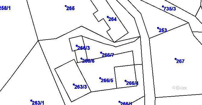 Parcela st. 266/7 v KÚ Trnávka u Nového Jičína, Katastrální mapa