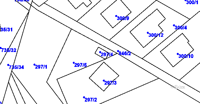 Parcela st. 297/4 v KÚ Trnávka u Nového Jičína, Katastrální mapa