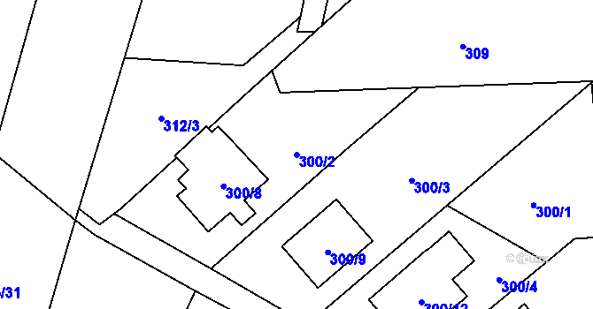 Parcela st. 300/2 v KÚ Trnávka u Nového Jičína, Katastrální mapa