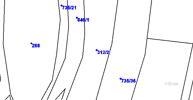 Parcela st. 312/2 v KÚ Trnávka u Nového Jičína, Katastrální mapa