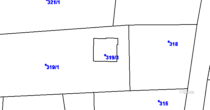 Parcela st. 319/3 v KÚ Trnávka u Nového Jičína, Katastrální mapa