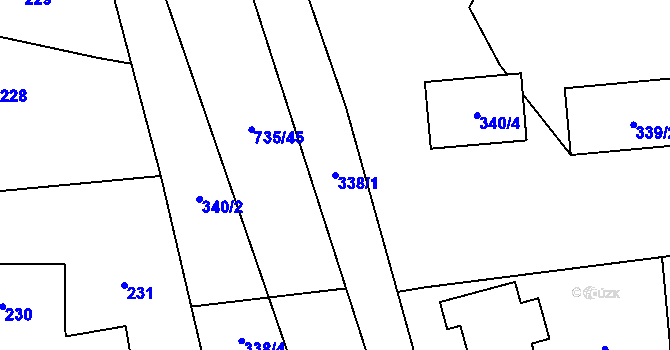 Parcela st. 338/1 v KÚ Trnávka u Nového Jičína, Katastrální mapa