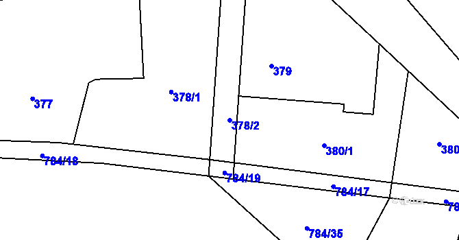 Parcela st. 378/2 v KÚ Trnávka u Nového Jičína, Katastrální mapa