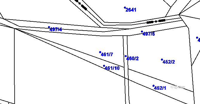 Parcela st. 461/7 v KÚ Trnávka u Nového Jičína, Katastrální mapa
