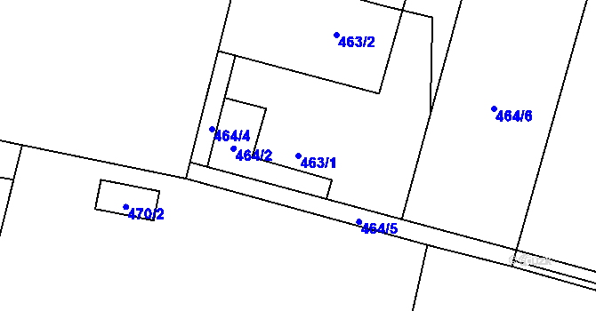 Parcela st. 463/1 v KÚ Trnávka u Nového Jičína, Katastrální mapa
