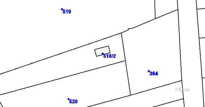 Parcela st. 518/2 v KÚ Trnávka u Nového Jičína, Katastrální mapa