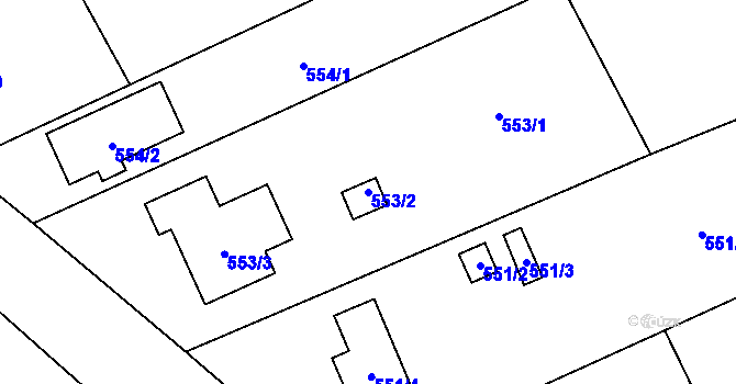Parcela st. 553/2 v KÚ Trnávka u Nového Jičína, Katastrální mapa
