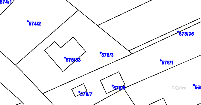 Parcela st. 578/3 v KÚ Trnávka u Nového Jičína, Katastrální mapa