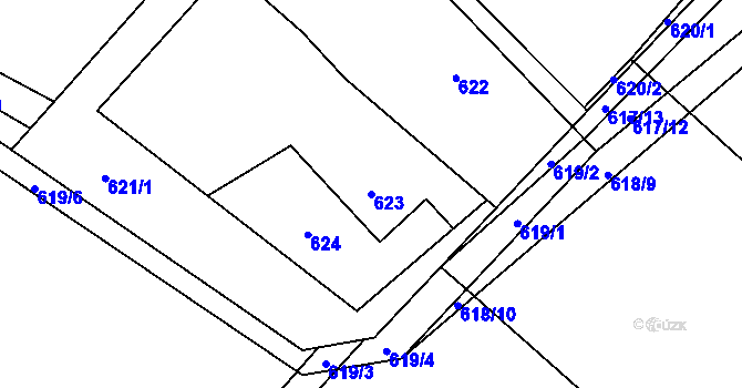 Parcela st. 623 v KÚ Trnávka u Nového Jičína, Katastrální mapa