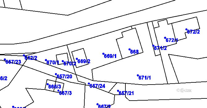 Parcela st. 669 v KÚ Trnávka u Nového Jičína, Katastrální mapa