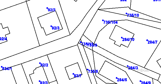 Parcela st. 735/11 v KÚ Trnávka u Nového Jičína, Katastrální mapa