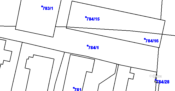 Parcela st. 784/1 v KÚ Trnávka u Nového Jičína, Katastrální mapa
