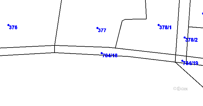Parcela st. 784/18 v KÚ Trnávka u Nového Jičína, Katastrální mapa