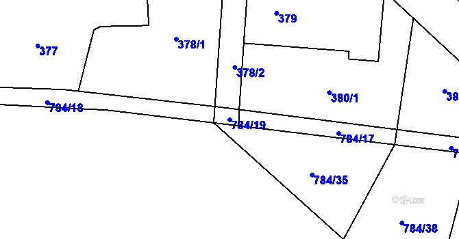 Parcela st. 784/19 v KÚ Trnávka u Nového Jičína, Katastrální mapa