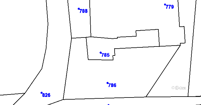 Parcela st. 785 v KÚ Trnávka u Nového Jičína, Katastrální mapa