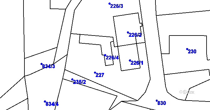 Parcela st. 226/4 v KÚ Trnávka u Nového Jičína, Katastrální mapa