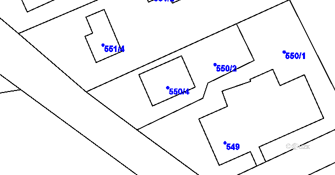 Parcela st. 550/4 v KÚ Trnávka u Nového Jičína, Katastrální mapa