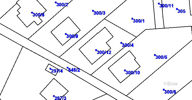 Parcela st. 300/12 v KÚ Trnávka u Nového Jičína, Katastrální mapa