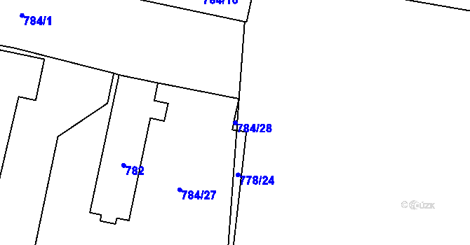 Parcela st. 784/28 v KÚ Trnávka u Nového Jičína, Katastrální mapa